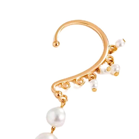 🔵𝟲𝟱%𝗢𝗙𝗙 𝗯𝘂𝗻𝗱𝗹𝗲𝘀 𝟯+🔵 NEW Long Pearl Tassel Cuff Earring - Picture 7 of 10